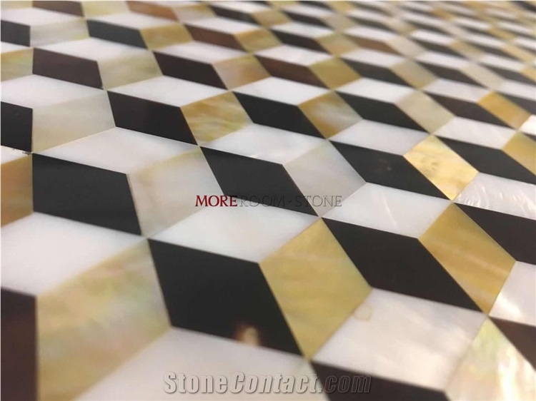 Thin Laminated Wall Backsplash Pearl Shell Mosaic