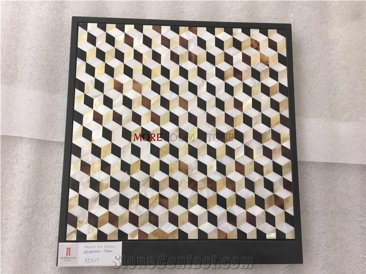 Thin Laminated Wall Backsplash Pearl Shell Mosaic