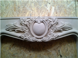 Limestone Light Velvet Carved Column Top
