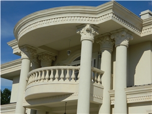 Limestone Light Velvet Carved Column Top