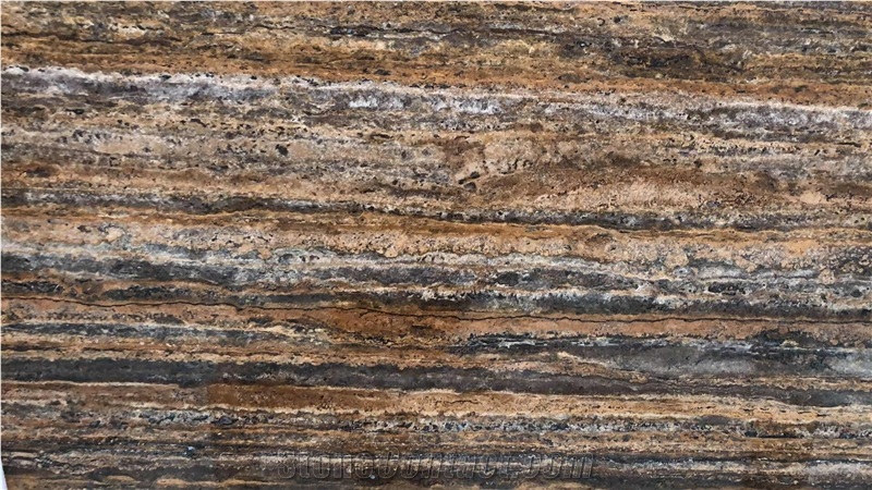 Golden Travertine Stone Brown Slabs Tiles