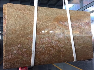 Imperial Golden Stone Granite Slabs Tiles Wall