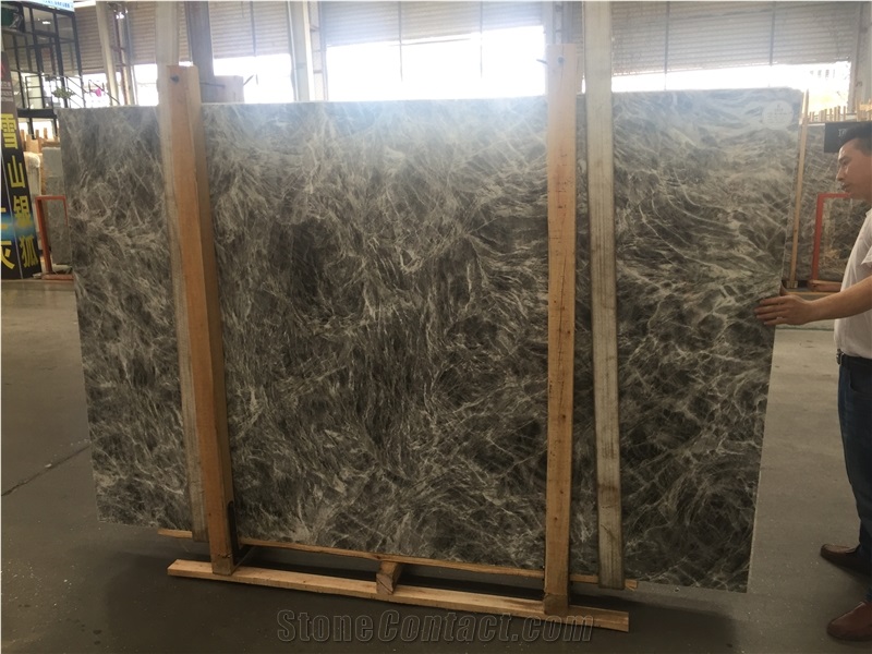 Silver Grey Marble Stone Slabs Tiles Wall Polished