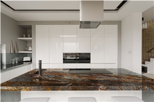 Rainforest Brown Marble Kitchen Countertop