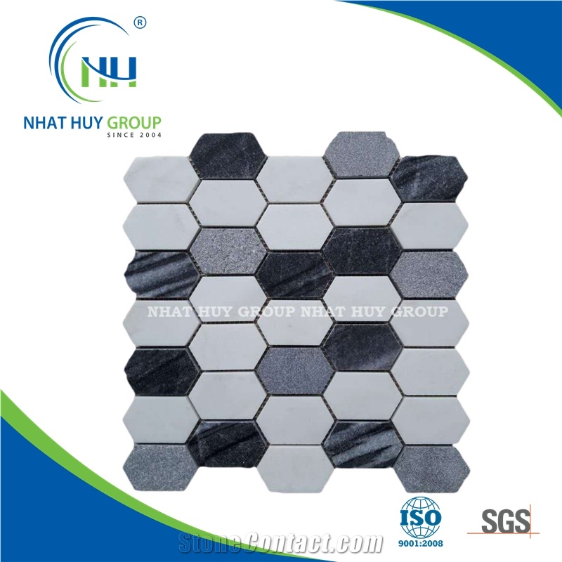 Polished Chocolate Marble Hexagon Mosaic