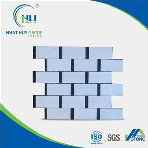 Polished Crystal White Marble Brick Mosaic