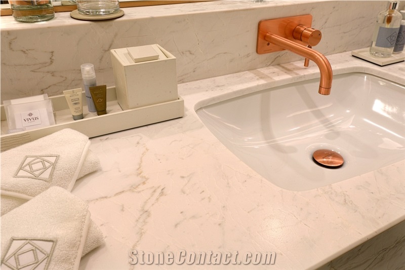 Volakas White Marble Bath Tops, Jazz White Marble
