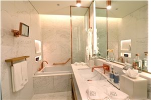 Volakas White Marble Bath Tops, Jazz White Marble