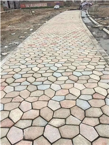Cream Granite Irregular Crazy Paving Walkway Road
