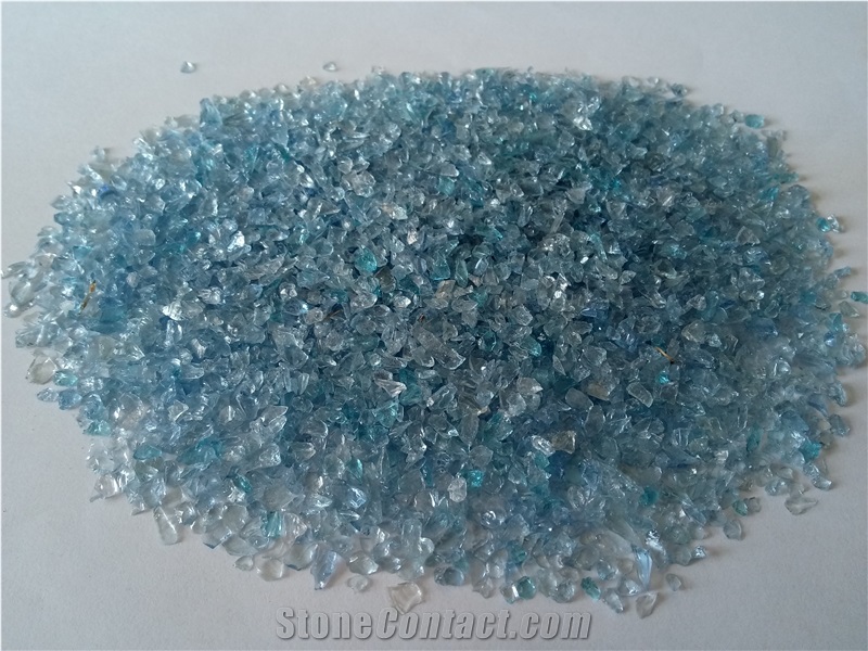 G04 Crushed Glass Glass Chips-Light Blue