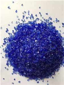 G07 Crushed Glass Glass Chips-Cobalt Blue