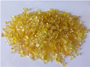 G08 Crushed Glass Quartz Chips-Yellow G08 Crushed Glass Quartz Chips-Yellow