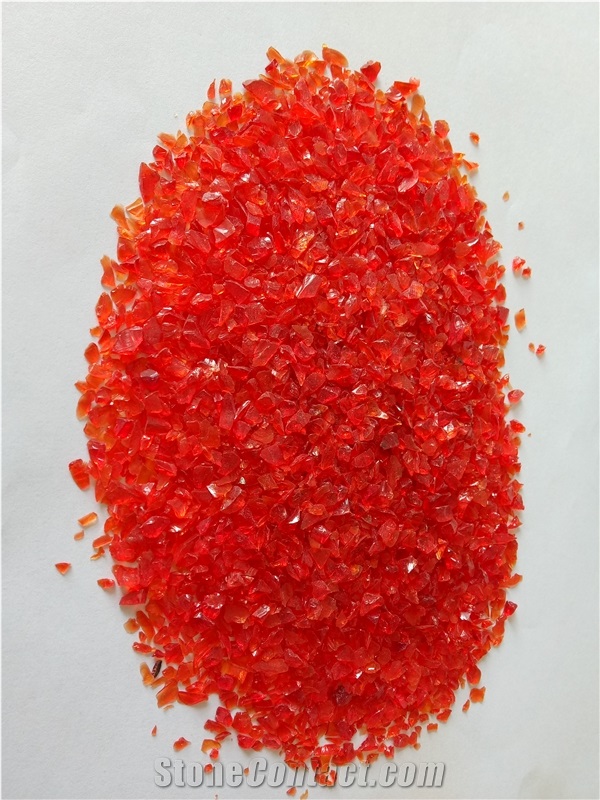 G09 Crushed Glass - Quartz Chips-Red