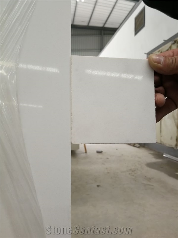 Pure White Quartz Slabs Kitchen Vanity Top