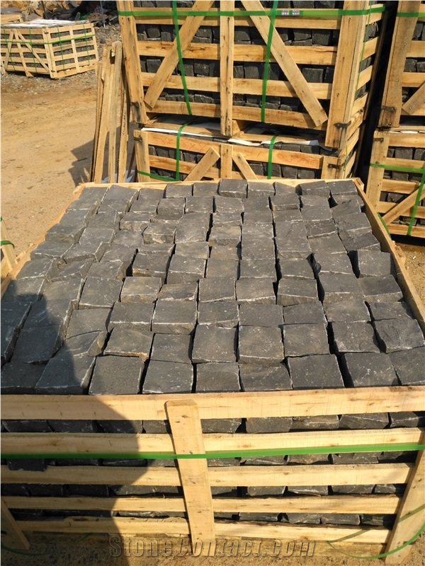Zhangpu Black Basalt Black Granite Set Cobbles