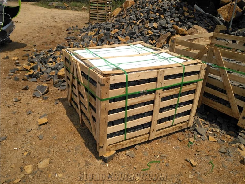 Zhangpu Black Basalt Black Granite Set Cobbles