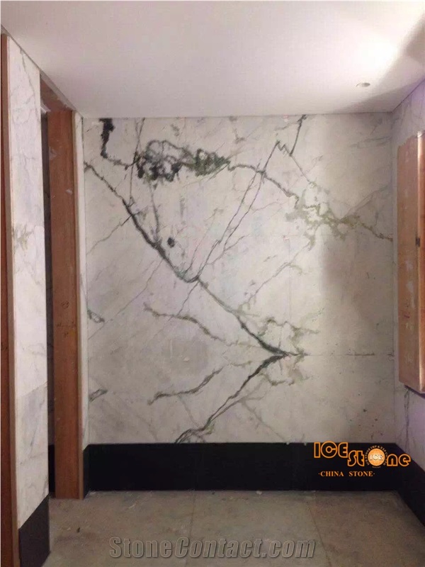 Chinese Calacatta Green Marble Slabs Tiles
