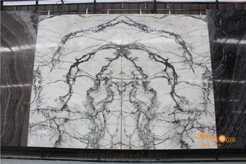 Chinese Calacatta Green Marble Slabs Tiles