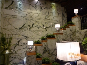 Chinese Calacatta Green Marble Slabs Tiles