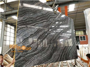Silver Waves Marble Slabs,Antique Serpeggiante,Black Wooden