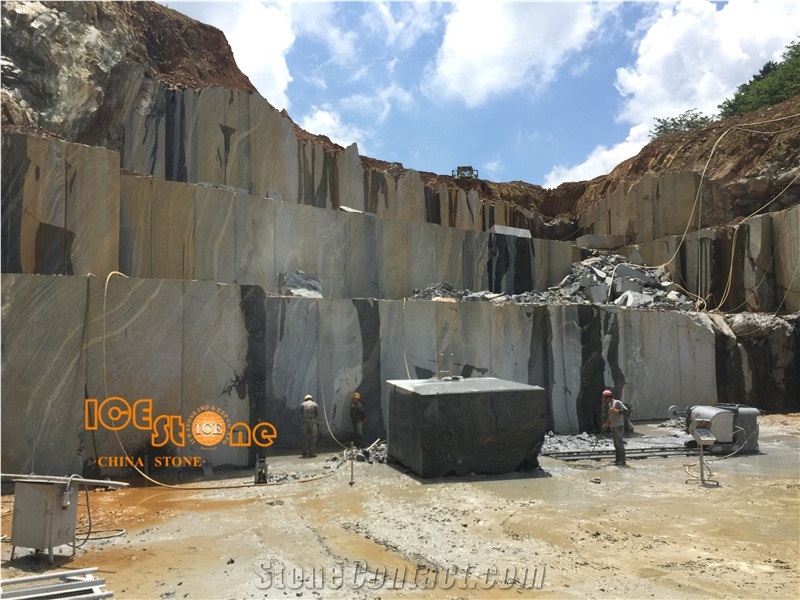 Silver Waves Marble Slabs,Antique Serpeggiante,Black Wooden
