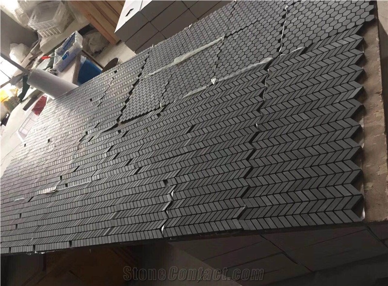 Andesite and Basalt Hexagon Marble Mosaic Tile