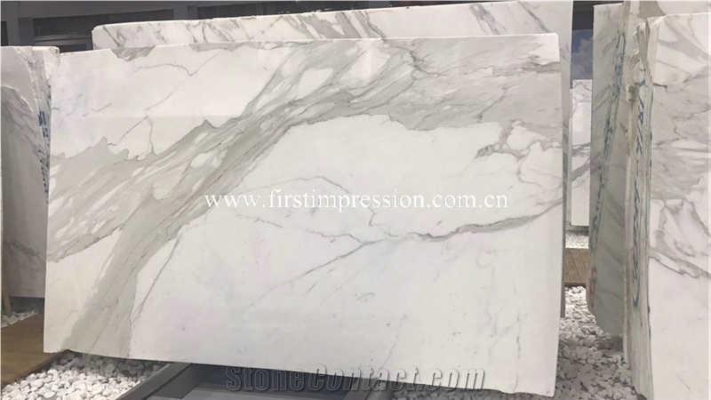 Bianco Calacatta White Marble Slabs for Covering