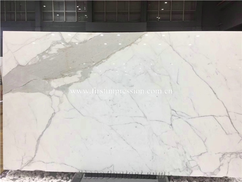Bianco Calacatta White Marble Slabs for Covering