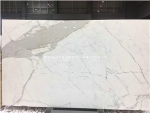 Bianco Calacatta White Marble Slabs for Covering