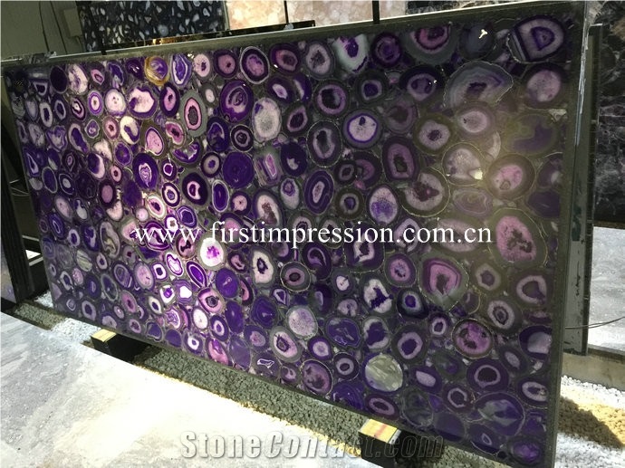 Blue Agate Stone Slab/Semiprecious Stone