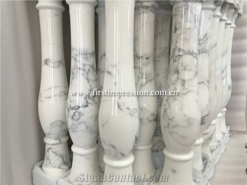 Calacatta Gold White Marble Slab Column Pillars