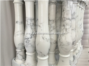 Calacatta Gold White Marble Slab Column Pillars