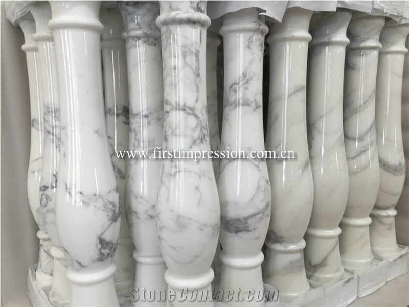Calacatta Gold White Marble Slab Column Pillars