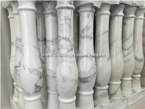 Calacatta Gold White Marble Slab Column Pillars