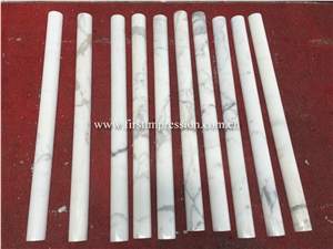 Calacatta Gold White Marble Slab Column Pillars