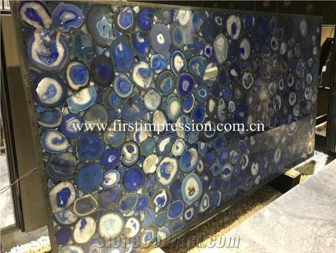China Blue Agate Stone Slabs&Tiles/Gemstone