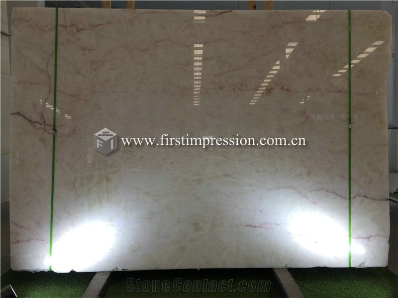 China Moonlight White Onyx Tiles for Stairs