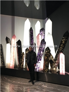 Colorful Agate Stone Slab/Semiprecious Stone Art