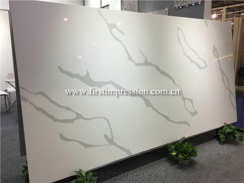 Hot Sale Calacatta White Quartz Slabs&Tiles