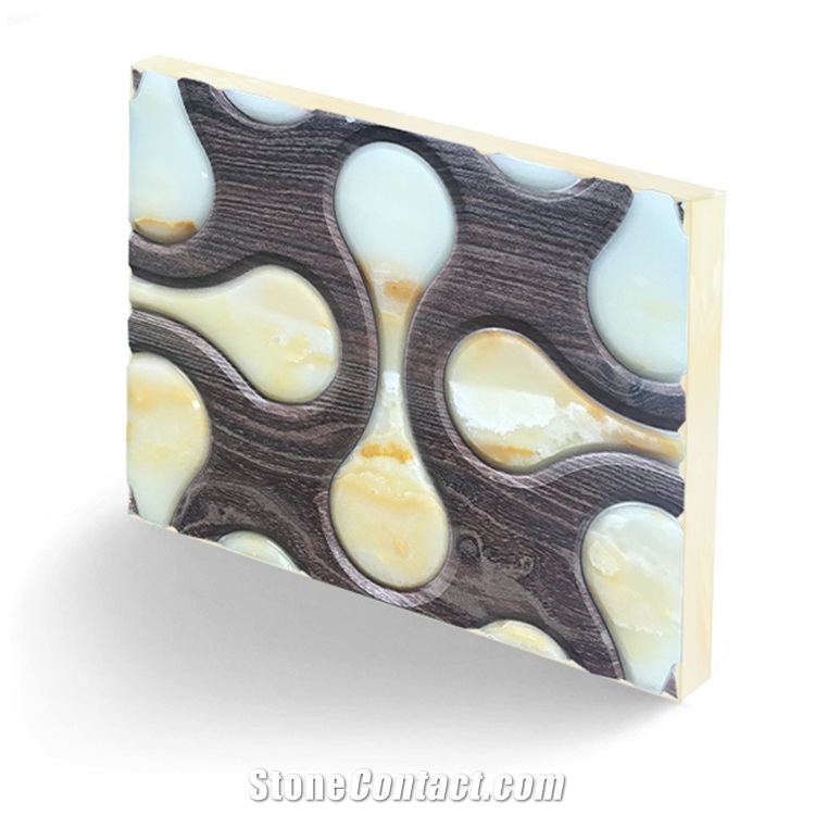 Backlit Resin Panel Marble Slabs Faux Stone