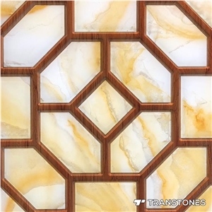 Chinese Style Wooden Vein Transparent Alabaster