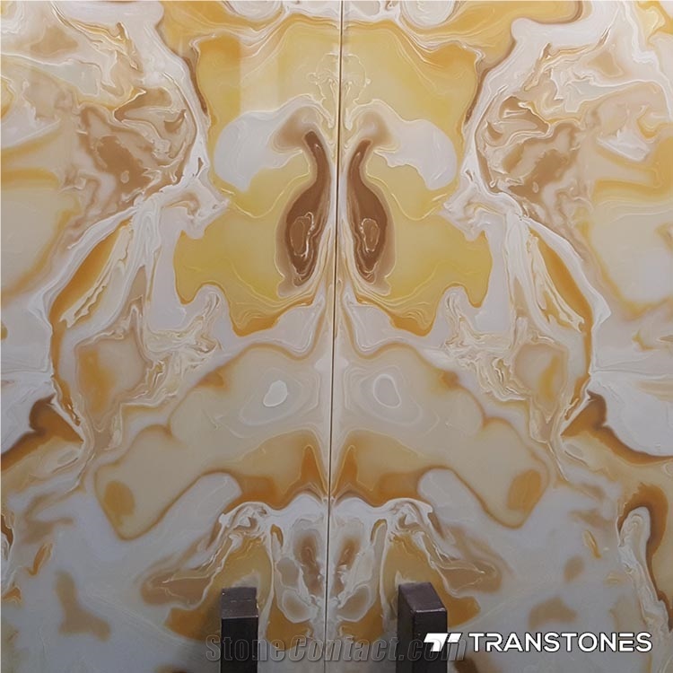 Faux Alabaster Sheet Book Match Design Wall Panel