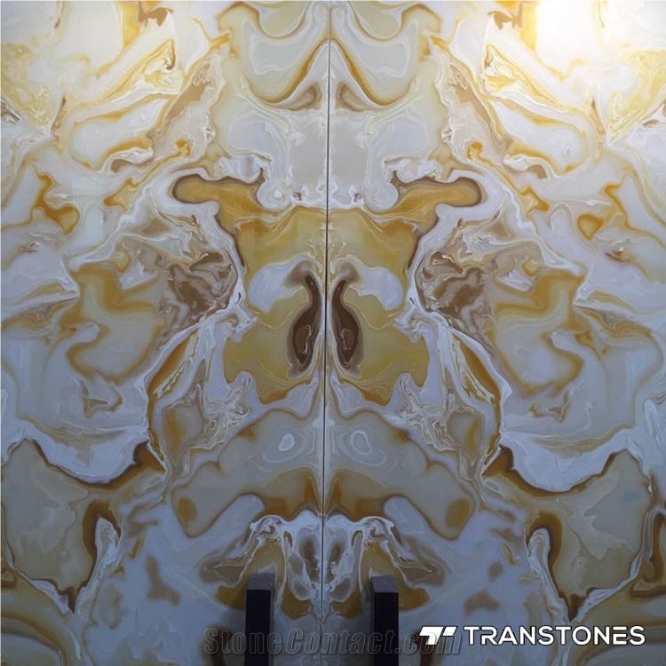Faux Alabaster Sheet Book Match Design Wall Panel