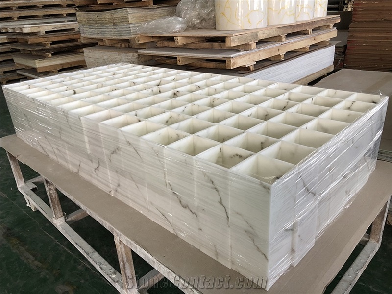 Hot Sale Translucent White Faux Alabaster Lighting Box
