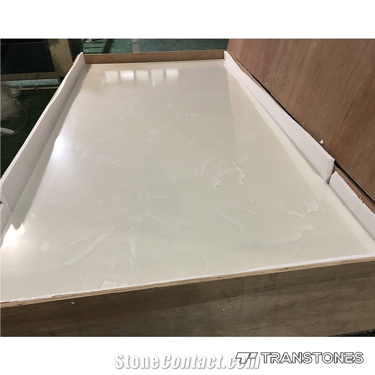 Polished Finishes Solid Surface Alabaster Slabs