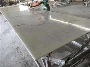 Polished Translucent White Faux Alabaster Wall Panel