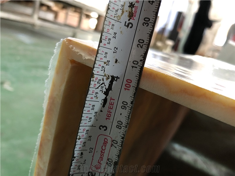 Polished Translucent Yellow Faux Onyx Table Top