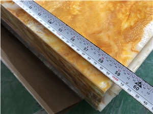 Polished Translucent Yellow Onyx Table Top