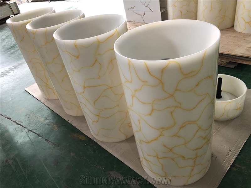 Translucent Polished Decorative Onyx Wash Basins