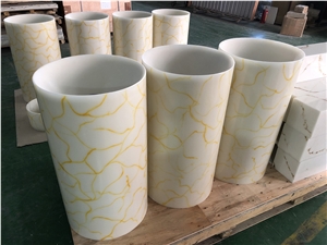 Translucent Polished Decorative Onyx Wash Basins
